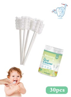 Buy 30Pcs Baby Cleaning Stick, Tongue Cleaner Toothbrush, Deental Care Cleaning Stick, Disposable Baby Gum Cleaning Gauze, Oral Cleaning Care, Suitable for 0-36 Months Baby in UAE