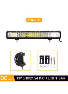 Buy Car strip light 360W spotlight super bright three-row truck light off-road vehicle light strong light roof modification bumper light21inch 21inch in Saudi Arabia