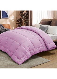 Buy Sleep Night King Size 240x260cm all Season Down Alternative Microfiber Comforter Duvet Insert Box-Quilted Design with Corner Duvet Tabs Pink in Saudi Arabia