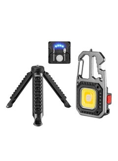 Buy Multi-function Magnetic Light Portable Mini LED Flashlight Keychain Light with bracket and 2 screws in Saudi Arabia