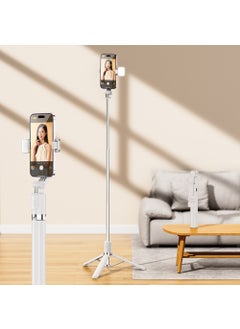 Buy Bluetooth Selfie Stick Tripod for Live Stream R1SM-1.3m single fill light selfie stick White in Saudi Arabia