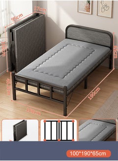 اشتري Portable Foldaway household Simple Bed companion with Lambwool Matress 100 cm في الامارات