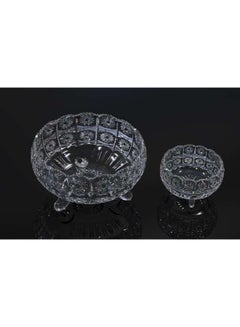 Buy Transparent 7 Piece Bohemia Glass Bowl Set 11 cm in UAE