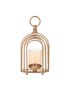 Buy Decorative Gold Metal Cage Candle Holder with Hanging Ring in Saudi Arabia