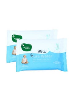 اشتري 99% Water Based Unscented Wipes (10 Unscented Baby Wipes Pack Of 2 Super Saver Pack) Super Thick Fabric في الامارات