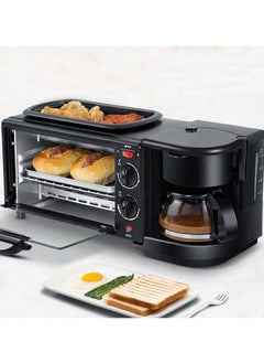 اشتري 3 in 1 Multifunctional Breakfast Preparation Set Fryer Oven and Coffee Maker 12L Capacity 2800W في السعودية