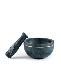 Buy Rowan Marble Mortar And Pestle 15.20X7.60Cm   Green in UAE