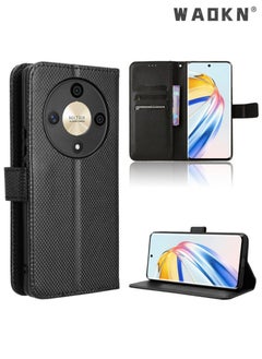 Buy Flip Wallet Phone Cover Case for Honor X9b 5G Leather Case Compatible with Honor x9b Case,Flip Cowhide PU Leather Wallet Cover, Card Holder Leather Protective Phone Case (Black) in UAE