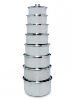 Buy Taiba aluminum pots set consisting of 8 Egyptian-made pots 17-21158 in Saudi Arabia