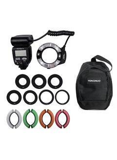 Buy Macro Ring Flash Camera Speedlite GN18 TTL Auto/ Manual Flash 5600K 3s Recycle Time with Carrying Bag 4 Set Color Filters 7pcs Adapter Rings Replacement in Saudi Arabia