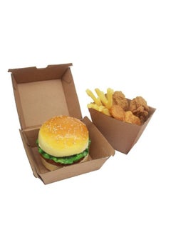 اشتري Endura Burger Disposable Box Take Out Container Brown 25 Pieces في الامارات