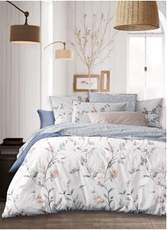 Buy Printed Comforter Set 4-Pcs Single Size All Season Decorated Reversible Single Bed Comforter Set With Super-Soft Down Alterntaive Filing,Iron in Saudi Arabia