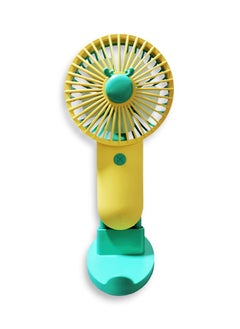 Buy Portable Mini Fan USB Rechargeable Cute 5000MAH Small Electric Fan For School With Phone Holder , SQ2195 Yellow in Egypt