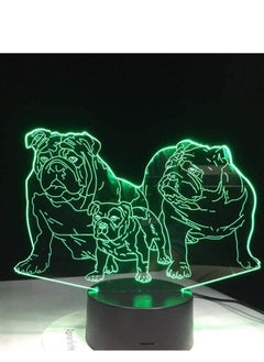 Buy 3 Dogs 3D LED Luminous Desk Lamp Novelty 7/16 Color Changing Multicolor Night Lights Home Decor Night Animal Creative Children Gift in UAE