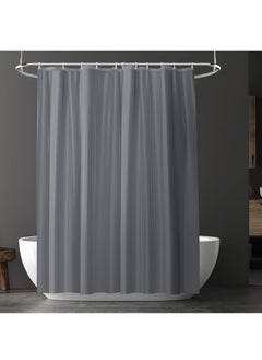 Buy Shower Curtain Waterproof Shower Curtain for Bathroom Moisture Proof PEVA Bathroom Curtains with 12 Hooks for Home Hotel Bathtub Shower Stall Grey in Saudi Arabia