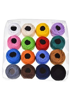 Buy Crochet Cotton, Crochet Thread Set, Cotton Yarn Balls,for DIY Craft Embroidery Crochet Cross, Plain Design Assorted Colors, Stitch Knitting Threads Hand Embroidery Knitting Threads (16pcs) in Saudi Arabia