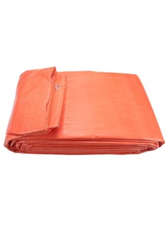 اشتري Waterproof Ground Cover Tarpaulin Tent Shelter Sun Protection Dust-proof Rain Cover Tarpaulin Sheet Orange 24X24 Feet في الامارات