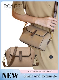 اشتري Women's New Fashion Bags Soft Leather Simple Classic Crossbody Bag Double Layer Compartment Magnetic Closure Handbag Shell Bag في الامارات