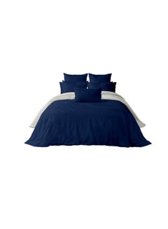 اشتري The Luxor Collection Bedding set of 4 Pieces  Duvet cover, Fitted sheet , 2 Standard Pillowcases 100 % cotton - Blue في مصر