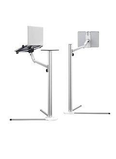 Buy UP-8 Laptop Tablet Smartphone Stand Holder for upto 13 and 15.6 inches Sturdy Structured Stand Silver in Saudi Arabia