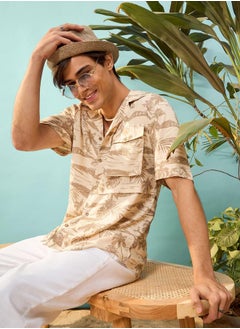 Buy Tropical Print Relaxed Fit Shirt in Saudi Arabia