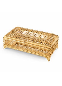 Buy Piramit Metal Napkin Holder, Gold - 24x12x8 cm in UAE