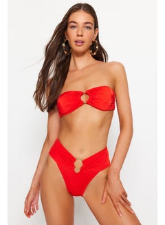 اشتري High Waist High Leg Bikini Bottom with Red Accessories TBESS22BA00001 في مصر