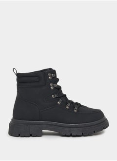 Buy High Top Gripped Sole Combat Lace Up Boots in Saudi Arabia