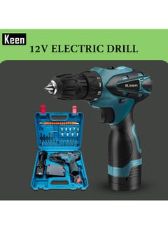 Buy 24 Piece Cordless Drill and Tool Sets with 2 Li-ion Battery 12V/220-240V Charger / 10mm / 50-60Hz / 18-25 NM / 1150 rpm with Tool Box Set-OS-104 in Saudi Arabia