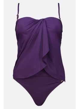 Buy Women 2 Pieces Plain Top And Bottom, Deep Plum in UAE