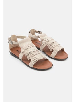 اشتري Women Suede Adjustable Buckle Sandals, Grey/Brown في الامارات