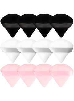 Buy 12 Piece Triangle Powder Puff Set Precision Makeup Pads for Flawless Face Powder Application in UAE