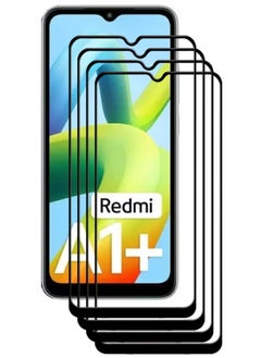 Buy 4 Pieces Antistatic ESD Dustproof Premium Quality High Definition Tempered Glass Screen Protector Designed For Xiaomi Redmi A1+ in UAE