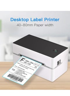 اشتري Desktop Shipping Label Printer High Speed USB Direct Thermal Printer Label Maker Sticker 40 80mm Paper Width for Shipping Postage Barcodes Labels Printing في السعودية