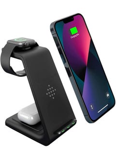 Buy 3 in 1 Wireless Charger Station Fast Dock For Qi Charger Compatible  for iPhone 13/12/11 ProMax/X/XR/XS Max/8 Plus iPhone Watch Series 7/SE/6/5/4/3/2 in Saudi Arabia