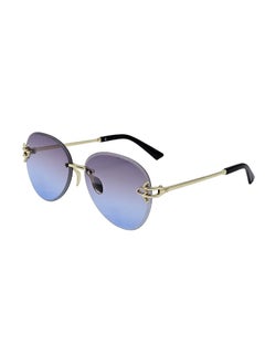 Buy Fashion Blue Rimless Sunglasses Men women Luxury Aviator Ladies Sunglasses Glasses Shades Zonnebril Dames in Saudi Arabia