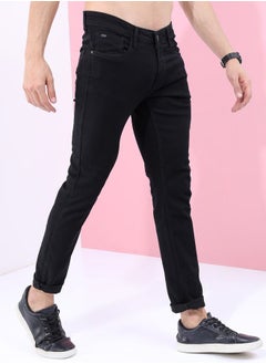 اشتري Solid Mid Rise Jeans with Pockets في السعودية