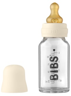 Buy Baby Glass Feeding Bottle For 0M+, 110 ml - Ivory in UAE