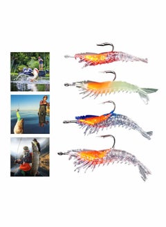 Buy Fishing Lures Set, 4 PCS Floating Lures Life-Like Swimming Swimbait for Trout Bass Perch Pike-Artificial Soft Shrimp Baits Fishing Lures with Hooks Mixed Colors Fishing Gear for Saltwater Freshwater in Saudi Arabia