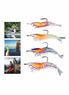 اشتري Fishing Lures Set, 4 PCS Floating Lures Life-Like Swimming Swimbait for Trout Bass Perch Pike-Artificial Soft Shrimp Baits Fishing Lures with Hooks Mixed Colors Fishing Gear for Saltwater Freshwater في السعودية