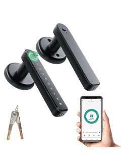 اشتري Robustline Electronic Smart Lock For Front Door with 4 Function- Fingerprint, Mobile App, Passcode, Metal Key (2 YEARS WARRANTY) (RBSL3010B) في الامارات