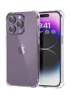 Buy iPhone 14 Pro Cover Crystal Clear Anti Fingerprint Scratch Resistant Shockproof Camera Protective Case 6.1 Inch in UAE