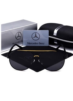 اشتري Fashionable Metal High-end Sunglasses Protects You from UV Rays Black Gold في السعودية