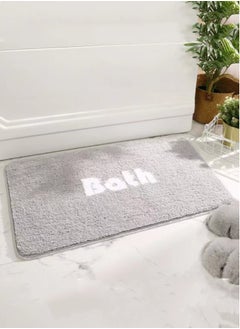 اشتري 1-Piece Non-Slip Bath Mat Super Absorbent Shower Thickened Soft Mat Grey 60x40 Centimeter في الامارات