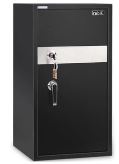 Buy Safe Box Large with Key Lock, Secure Locker for Money Files folder Documents Jewelry Home Office RB75K (Size, 75x40x40cm) Black in UAE