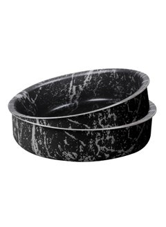 اشتري Grandi Cook Marble Round Oven tray 22-26 Marbel Black في مصر