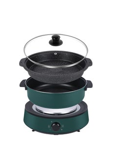 اشتري Factory direct supply new Korean household multifunctional electric cooker non-stick electric cooker split electric hot pot spot Green soup pot + baking pan (only applicable to 110V voltage) في الامارات