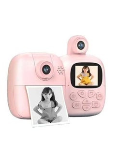 Buy Instant Print Camera For Kids Inkless Print Camera For Kids With Print Paper Photo Printer Camera For Kids 24m Pixel 2" Screen Mp3 Player Video Recording 32gb Card Supported in UAE