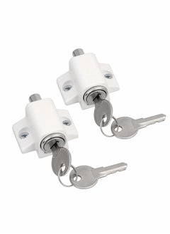 Buy Sliding Door and Window Lock, Sliding Patio Door Catches Set, Window Bolt Sliding Security Locks with Universal Keys Door Window Locks for Home Office Classroom (White 2Pcs) in Saudi Arabia