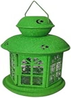 Buy Ramadan Lantern Metal 22cm Crocodile Leather Light Green in Egypt